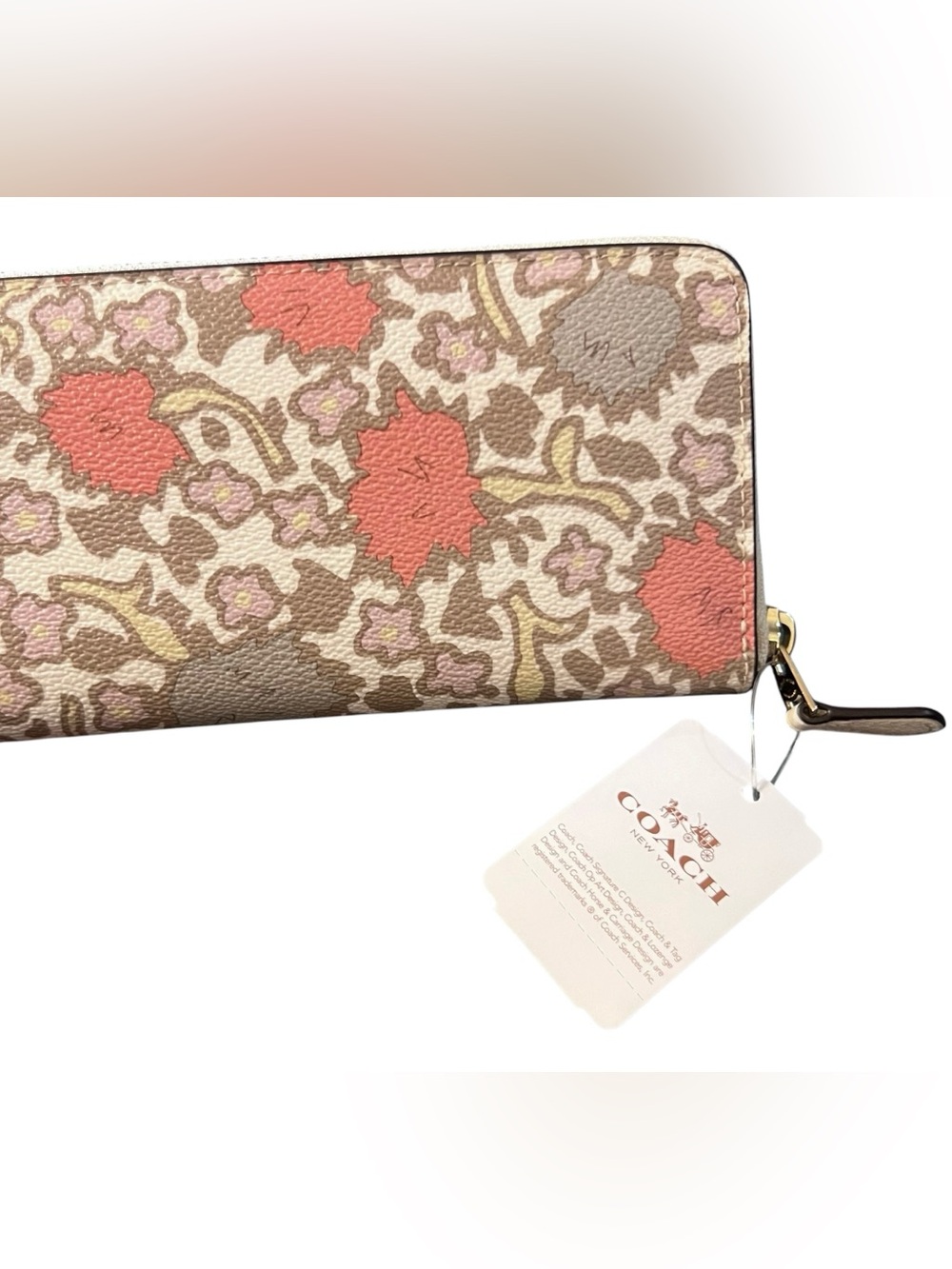 Coach Slim Accordion Floral Zip Wallet, NWT - Picture 7 of 15